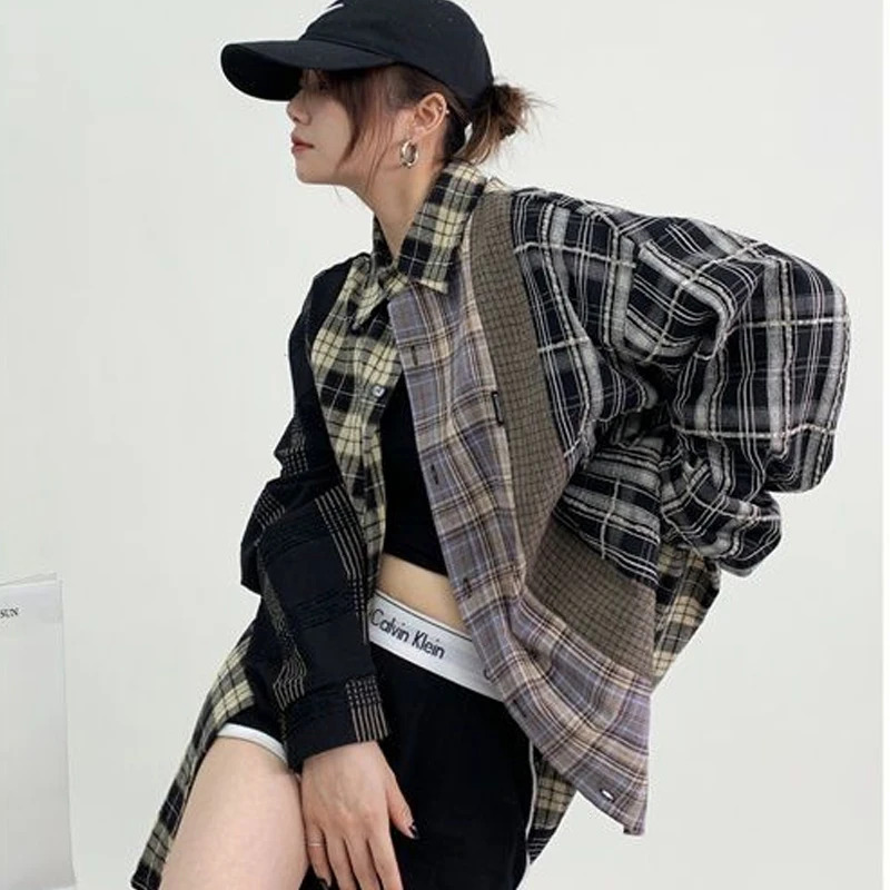 Vintage Fashion Jacket - Amerykańska koszula w kratę w stylu