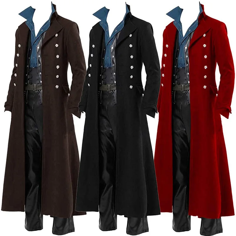 Vintage Fashion Jacket - Męski strój pirata w stylu średniowiecznym,