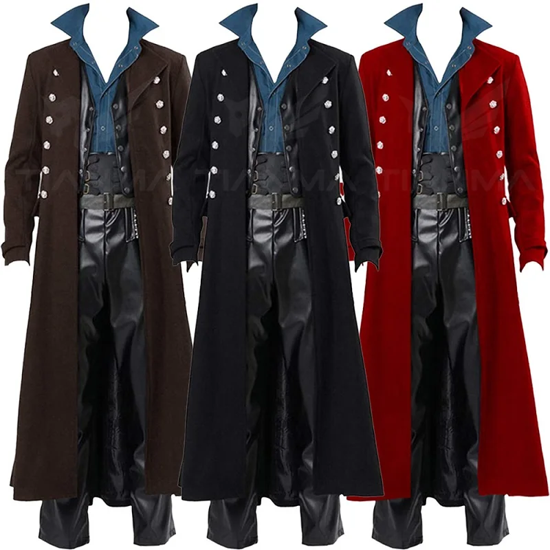 Vintage Trench Coat - Męskie kurtki w stylu punkowym, wiatrówki,