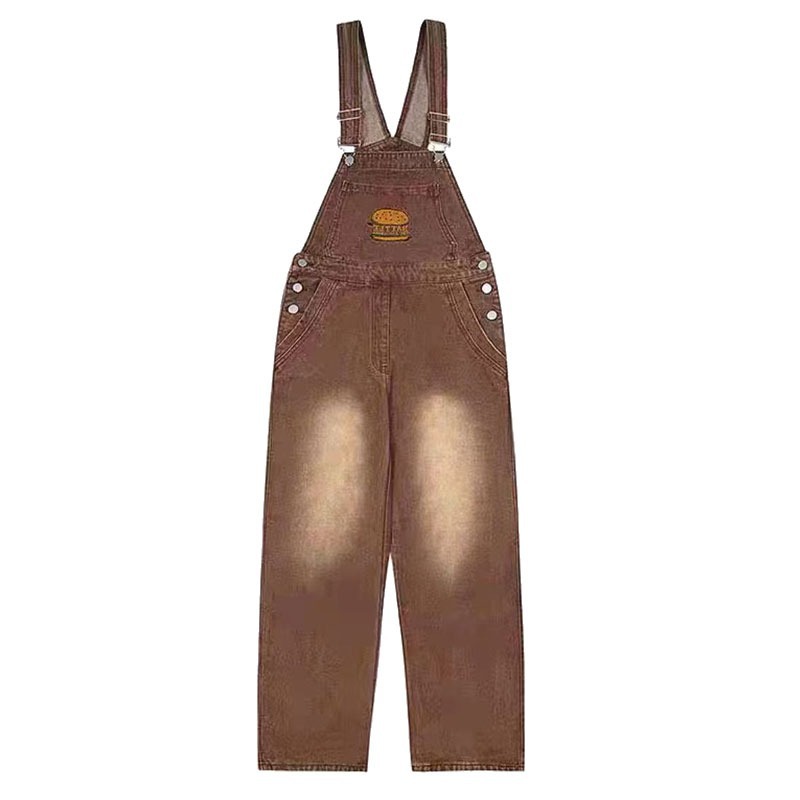 Vintage Fashion Hamburg - American Vintage Brown Denim Suspender Pants