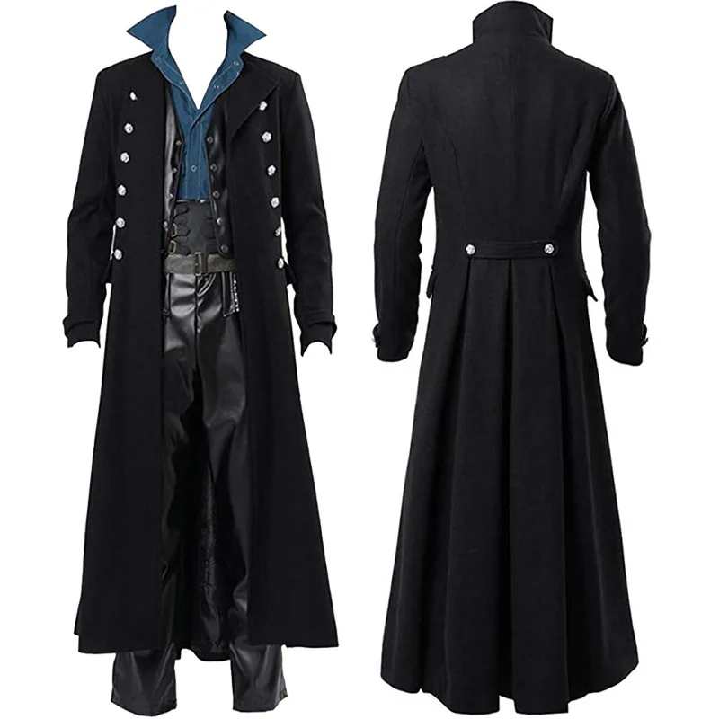 Vintage Trench Coat - Średniowieczny renesansowy kostium męski, steampunkowy vintage