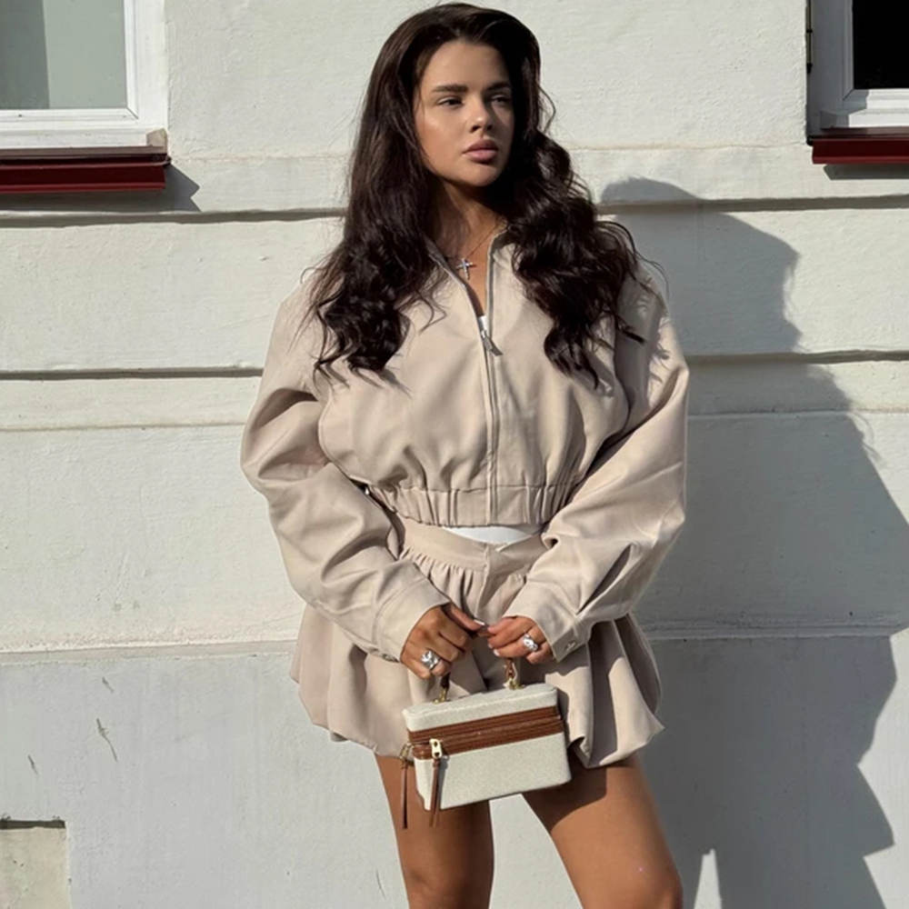 Damskie komplety z krótkimi sp – Vintage Fashion Jacket recenzja i cena
