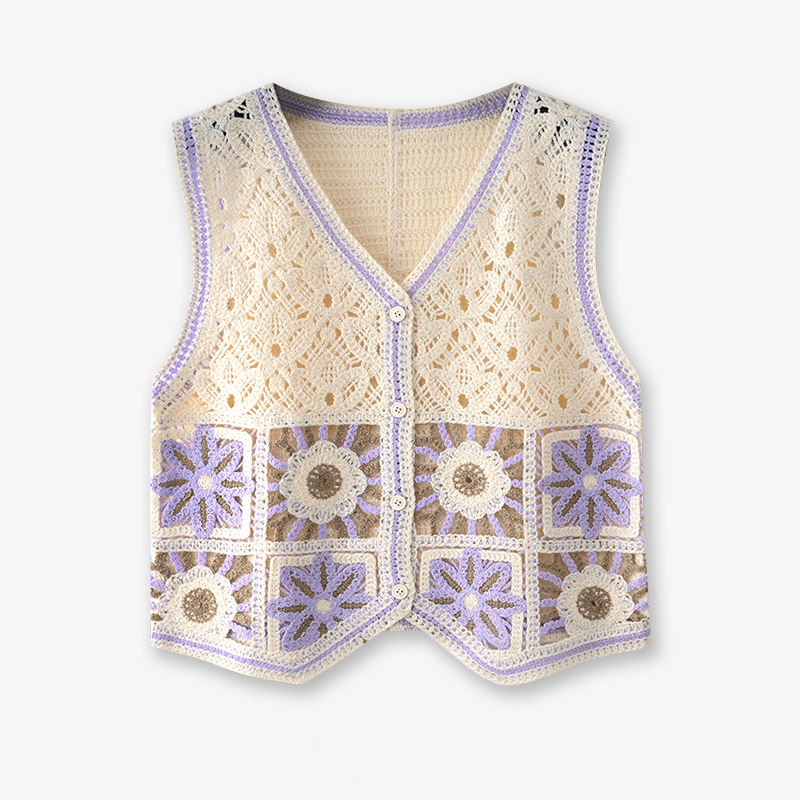 Granny Square Crochet Vest Wom – Crochet Top Boho recenzja i cena