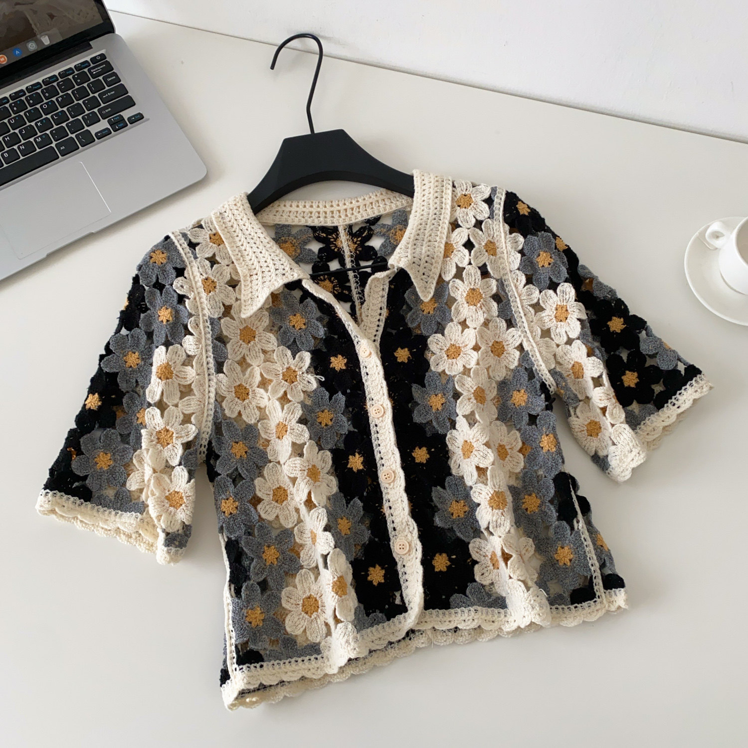 Damski kardigan z kwiatowym wz – Crochet Top Boho recenzja i cena