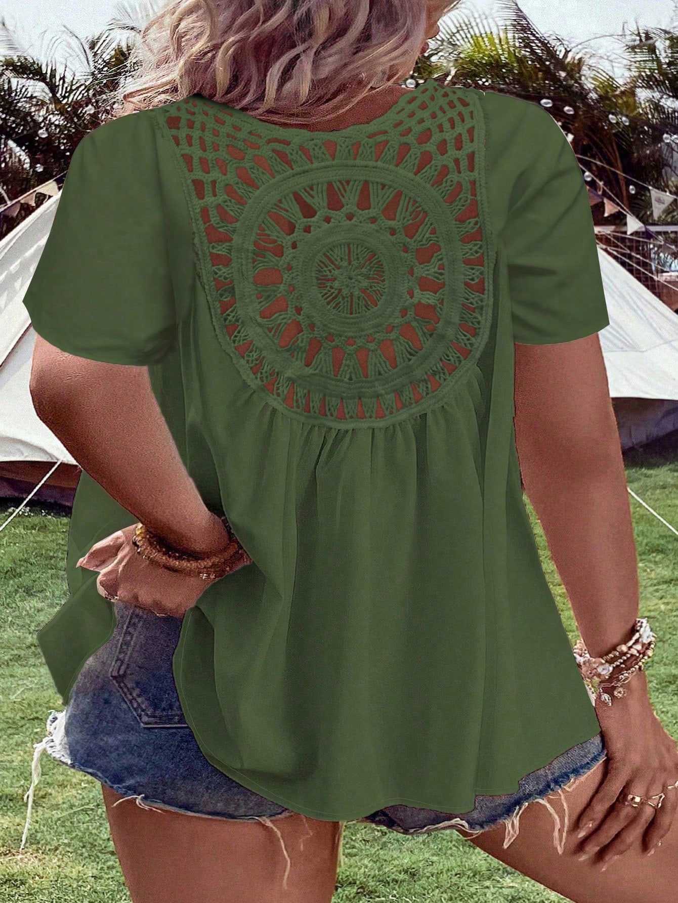 Damska bluzka plus size z szyd – Crochet Top Boho recenzja i cena