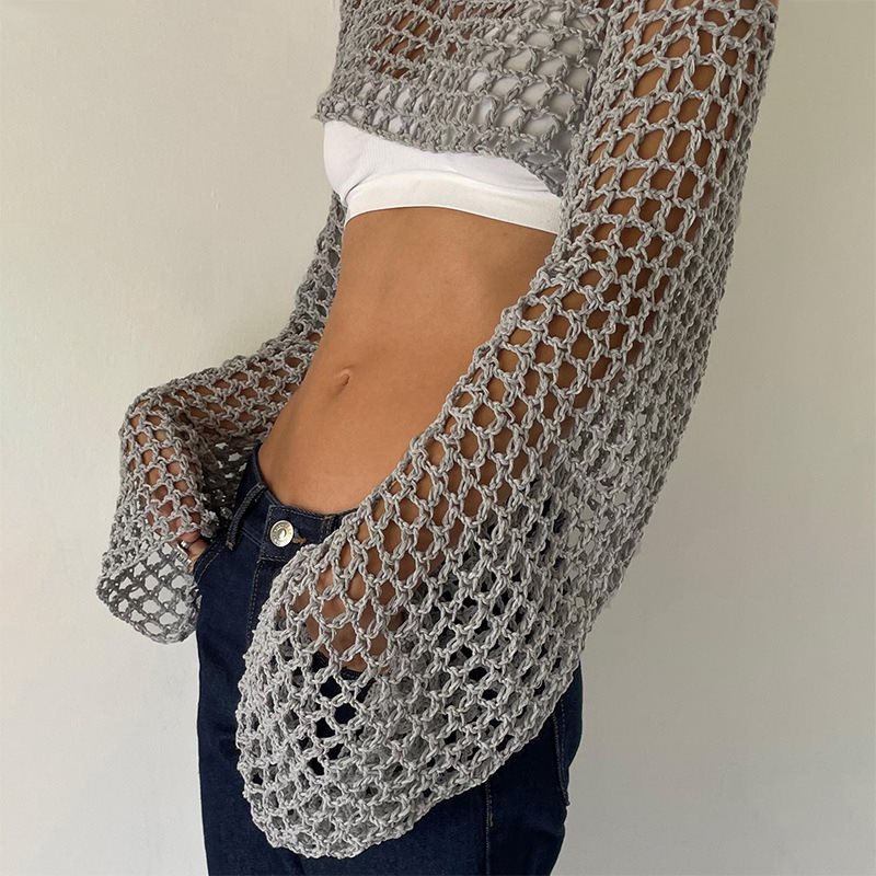 Szydełkowy top z długim rękawe – Crochet Top Boho recenzja i cena