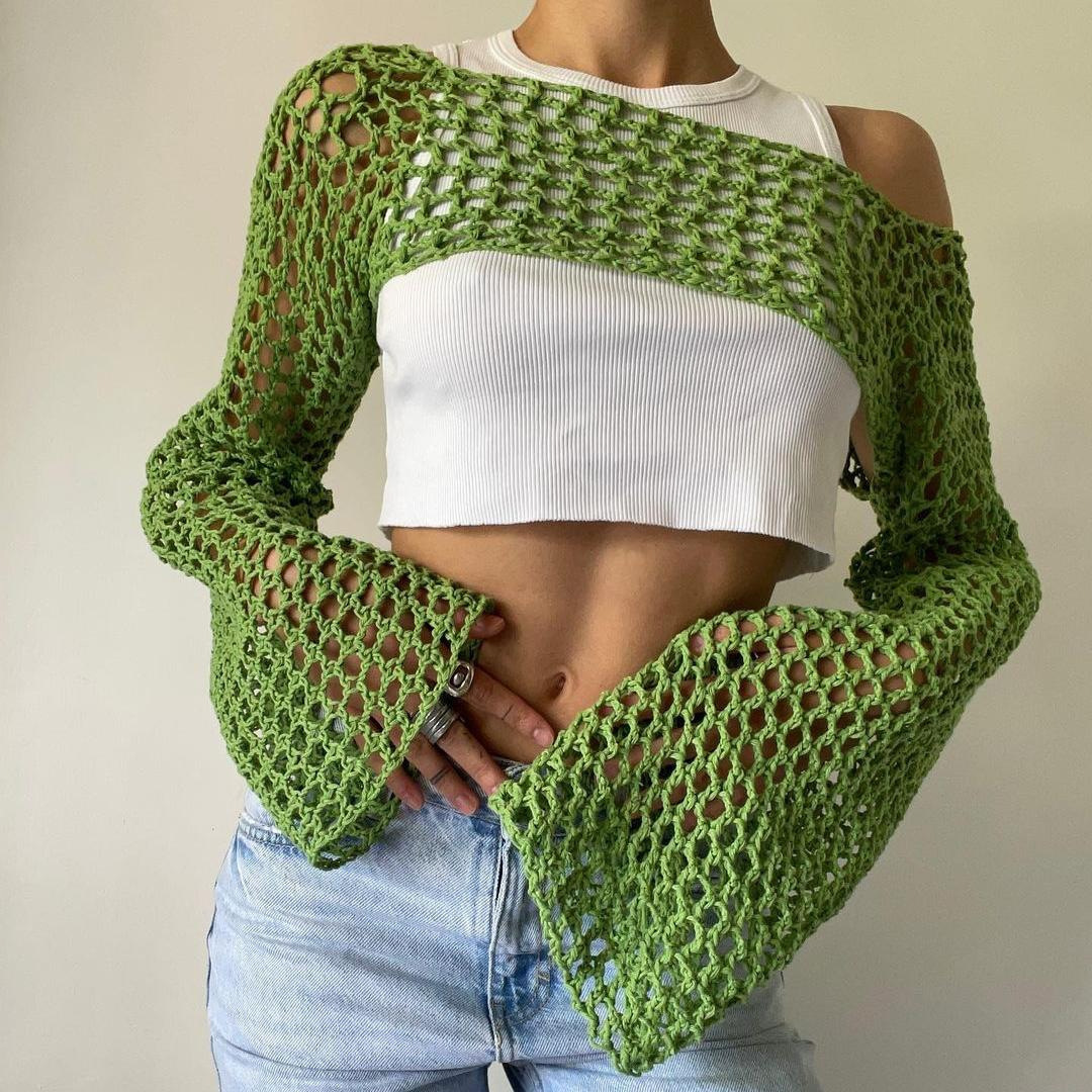 Szydełkowy top z długim rękawe – Crochet Top Boho recenzja i cena