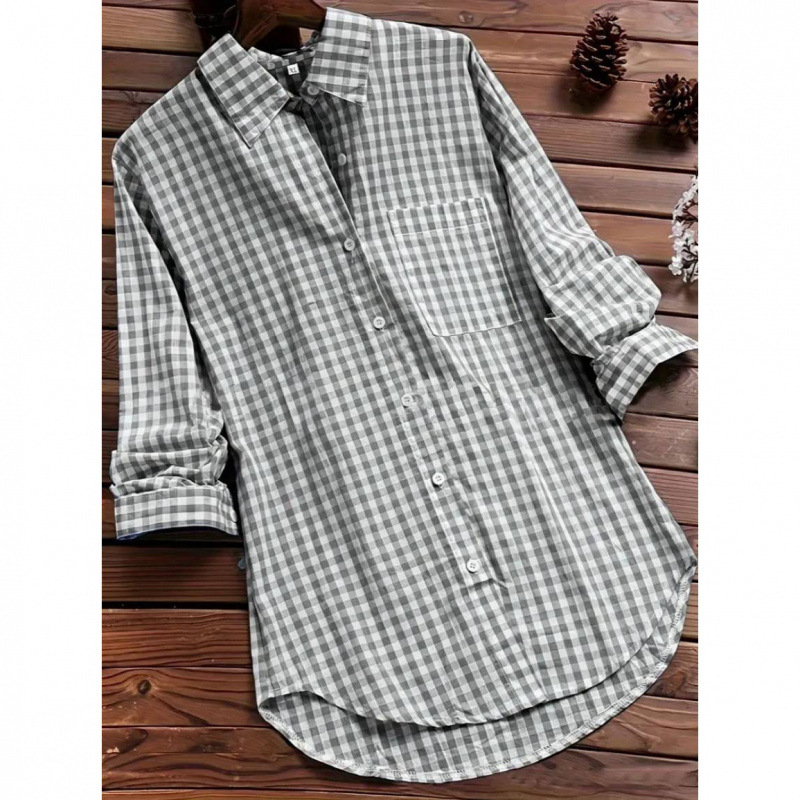 Luźna koszula w kratę z kołnie – Vintage Fashion Ebay recenzja i cena